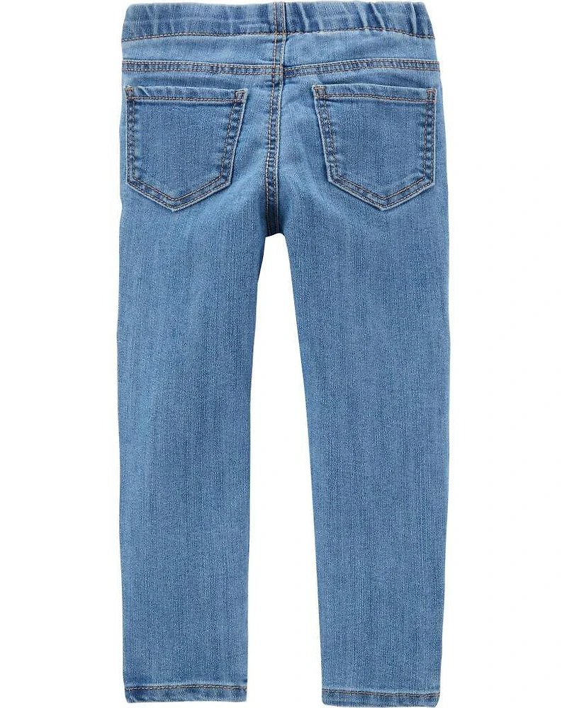 Baby Medium Wash Elastic-Waist Jeggings
