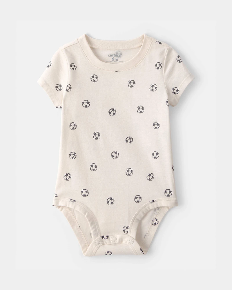 Baby Soccer Graphic Bodysuit - Ivory