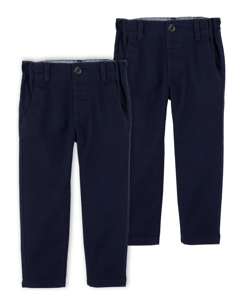 Toddler 2-Pack Slim Tapered Chino Pants - Navy