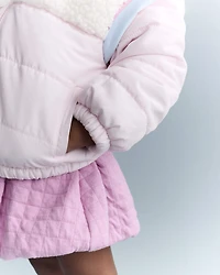 Toddler Girl Colorblock Zip-Up Jacket - Light Pink/Cream