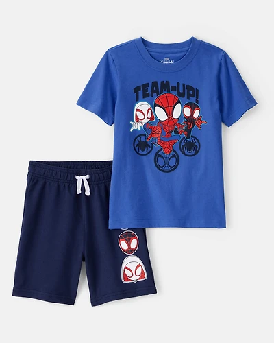 Toddler Boy 2-Piece Spider-Man Outfit Set - Navy/Blue