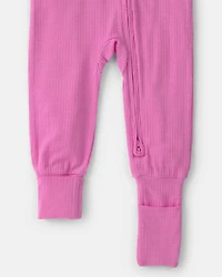 Baby Girl PurelySoft Snug Fit 1-Piece Pajama - Pink