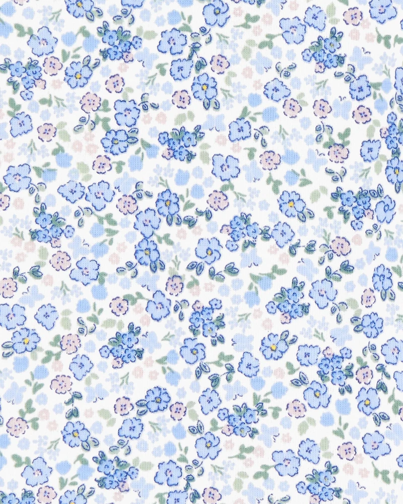 Toddler Girl 4-Piece Floral Cotton Pajamas