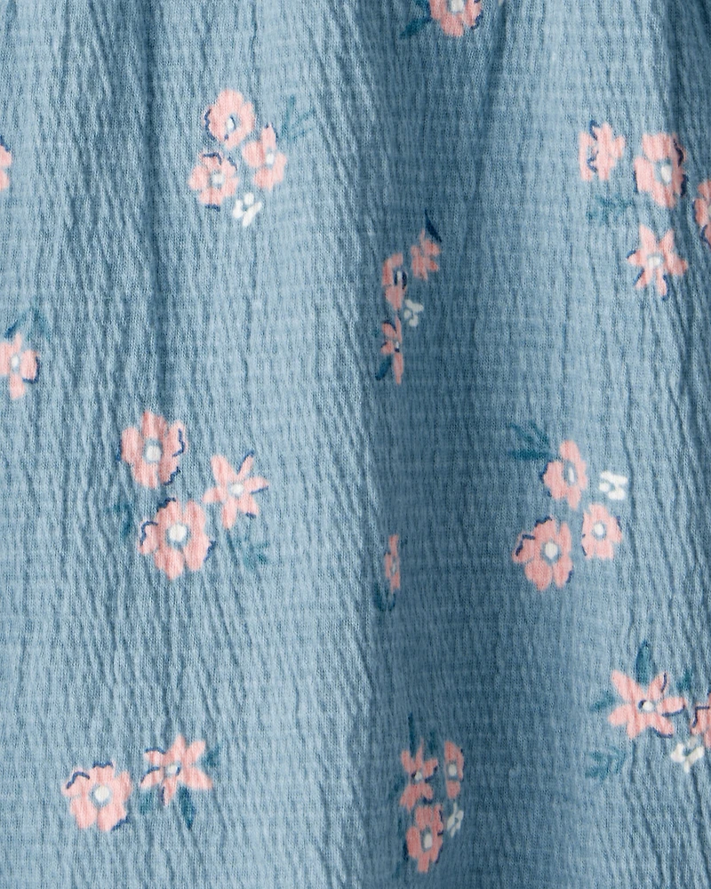 Baby Girl 2-Piece Floral Long-Sleeve Dress Set - Blue