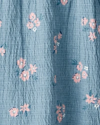 Baby Girl 2-Piece Floral Long-Sleeve Dress Set - Blue