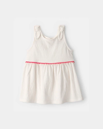 Toddler Girl Crinkle Tank Top - Ivory
