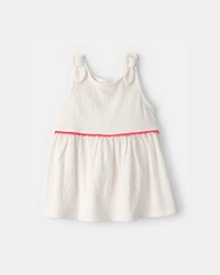 Toddler Girl Crinkle Tank Top - Ivory