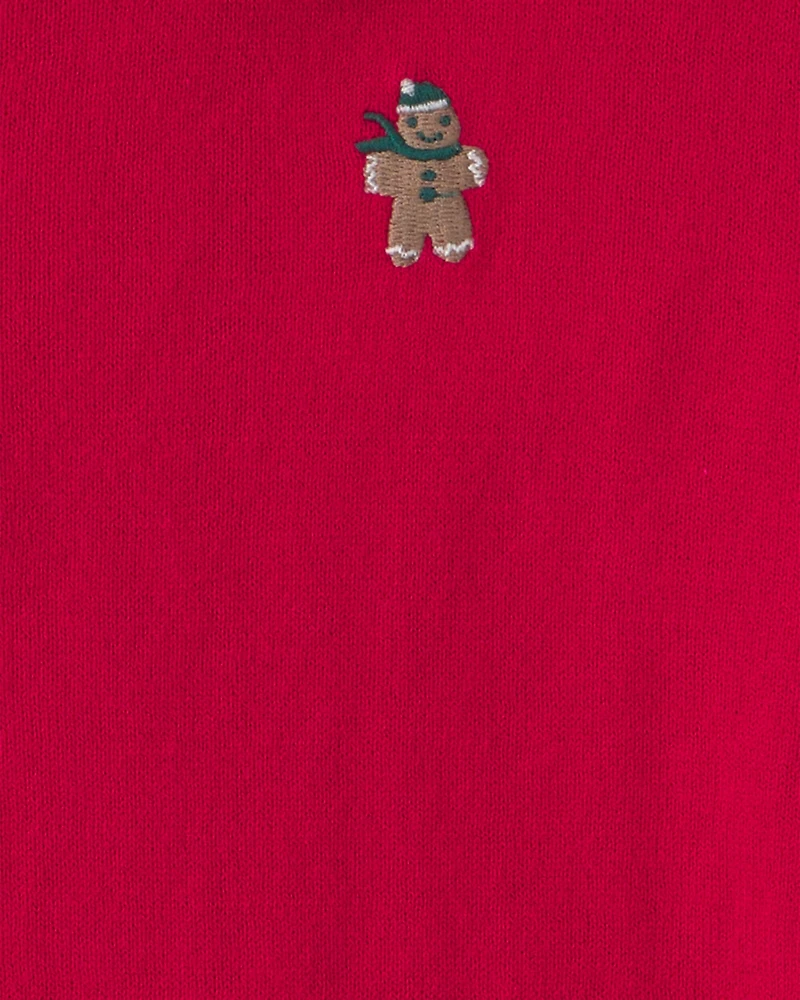 Boys Christmas Tree Long-Sleeve Polo Shirt - Red