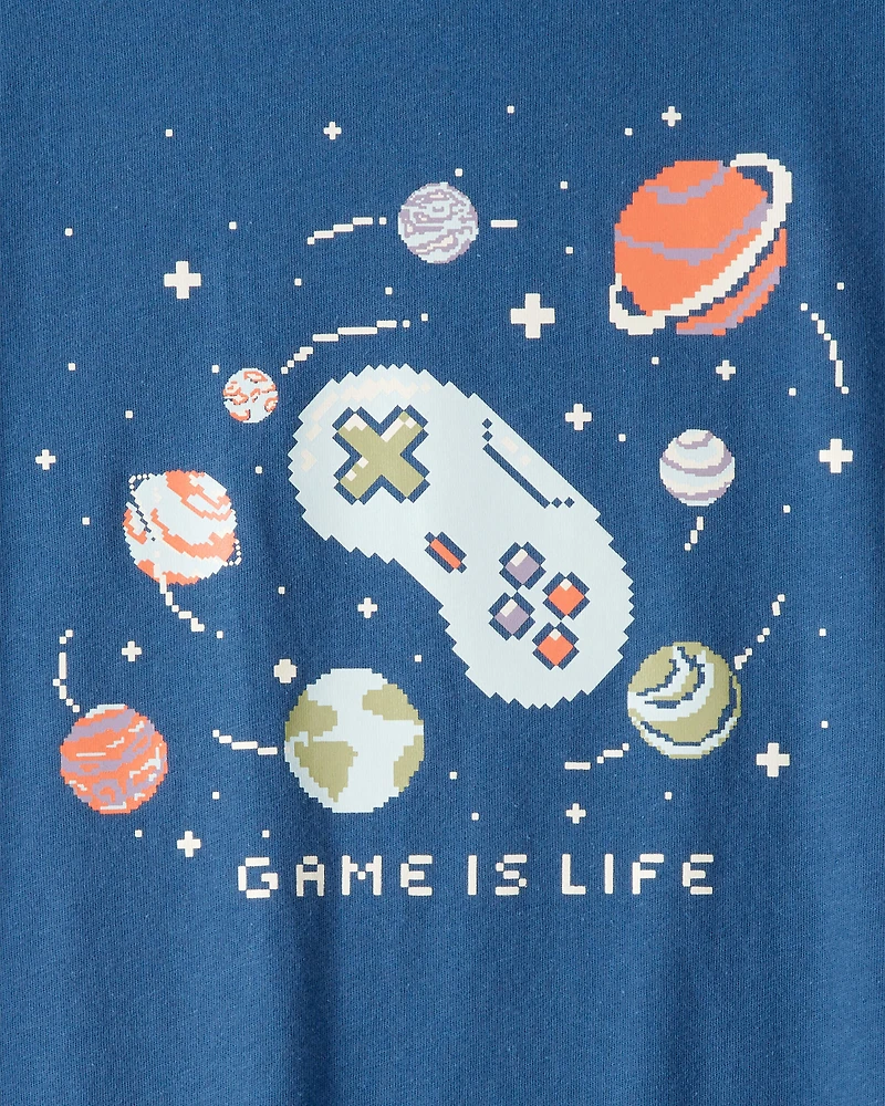 Kid Game Is Life Short-Sleeve Graphic Tee - Blue