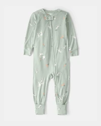 Baby Easter Bunny PurelySoft 2-Way Zip 1-Piece Pajama - Green