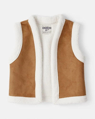 Girls Fleece Sleeveless Vest - Brown