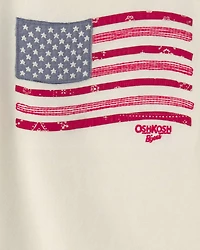 Kid American Flag French Terry Pullover Sweatshirt - Cream