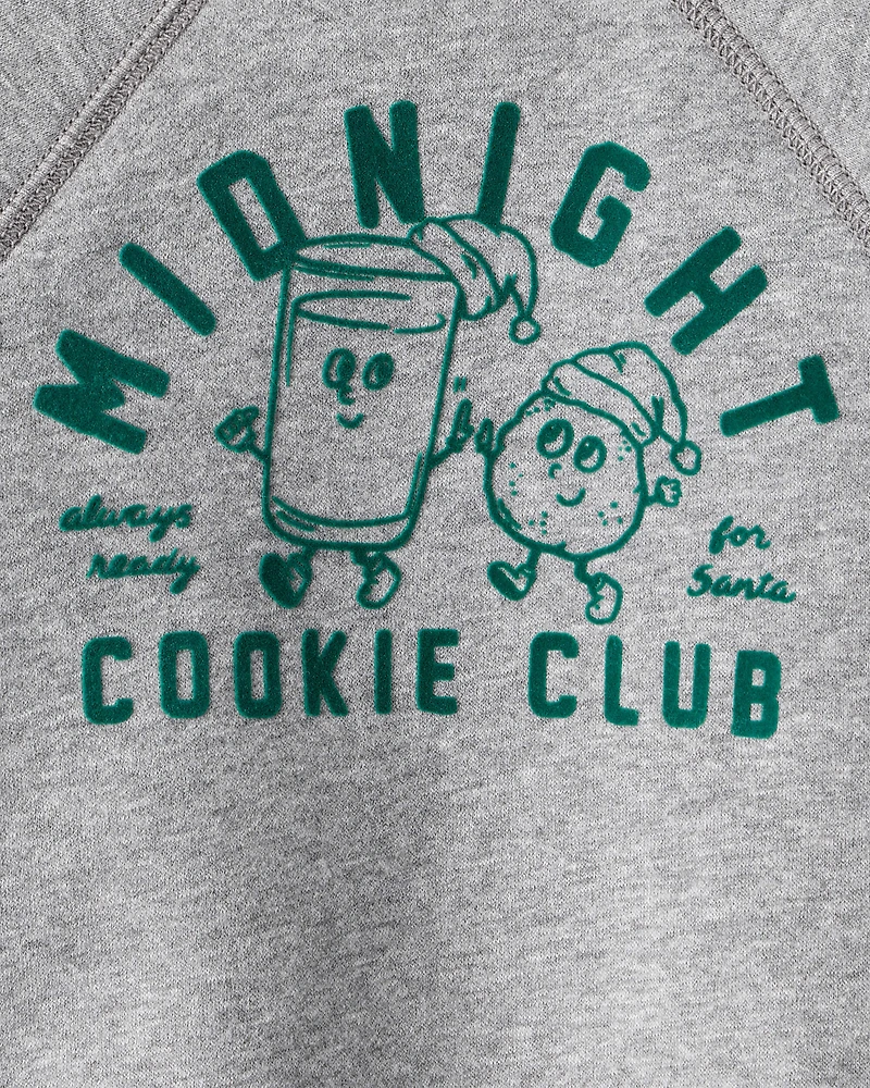Baby Boy DayDream Fleece Midnight Cookie Club Long-Sleeve Pullover Sweatshirt - Grey