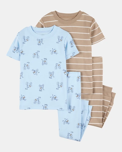 Toddler Boy 4-Piece Snacks Cotton Pajamas