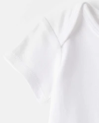 Baby 10-Pack Short Sleeve Cotton Bodysuits - White