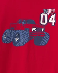 Toddler Boy Fourth Of July Monster Truck Graphic Tee - Red
