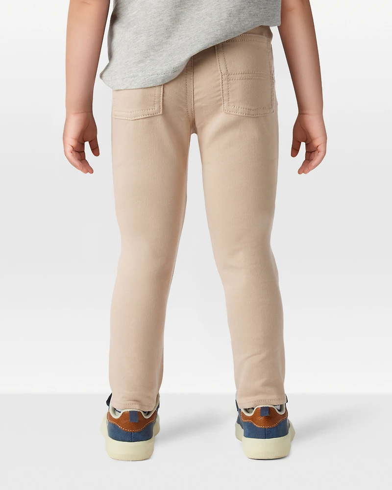 Toddler Boy Pull-On Slim Fit Pants - Khaki