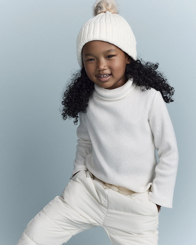 Toddler Girl Turtleneck Long-Sleeve Top - Cream