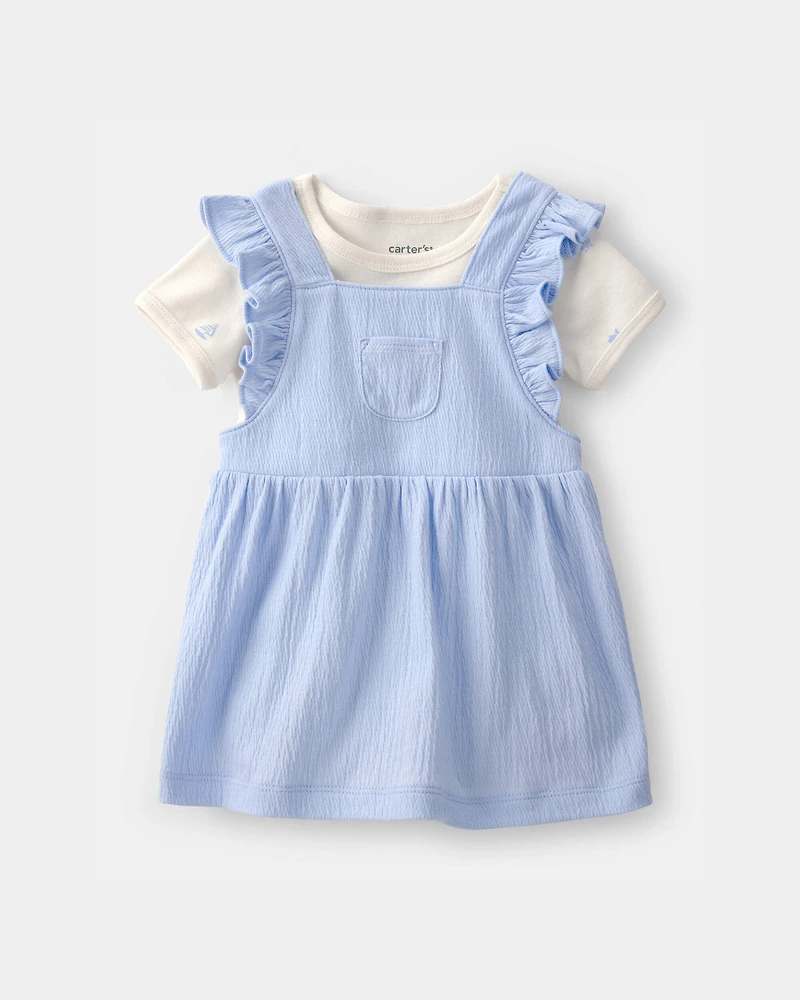 Baby Girl 2-Piece Jumper Dress Set - Blue