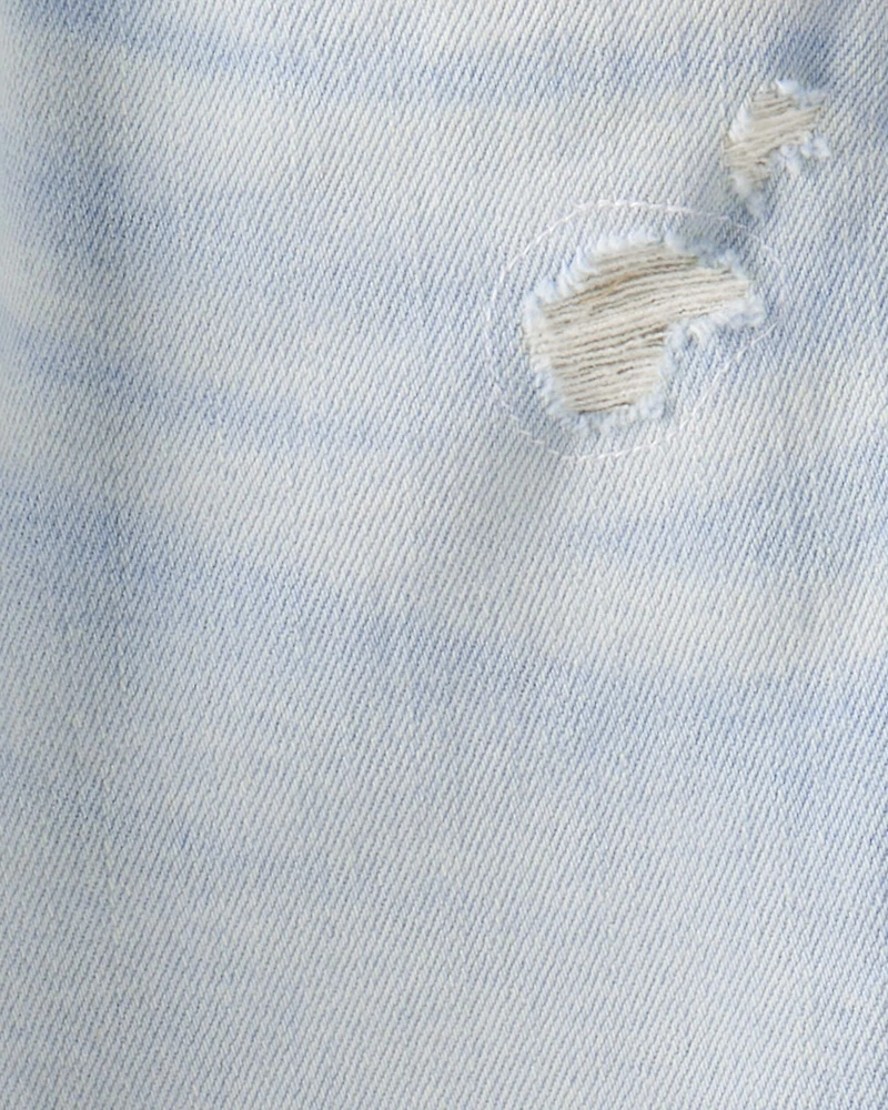 Girls High Rise Baggy Wide Leg Jeans - Light Denim Wash