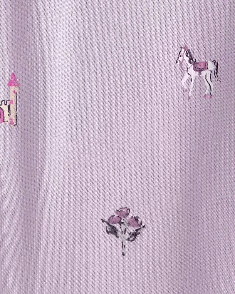 Baby Girl Fairytale 2-Way Zip PurelySoft Sleep & Play Pajama - Purple