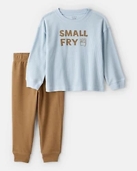 Toddler Boy Small Fry Long-Sleeve Tee & Pant Set - Blue