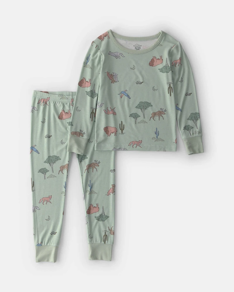 Toddler Boy 2-Piece Desert PurelySoft™ Snug Fit Pajama Set - Green