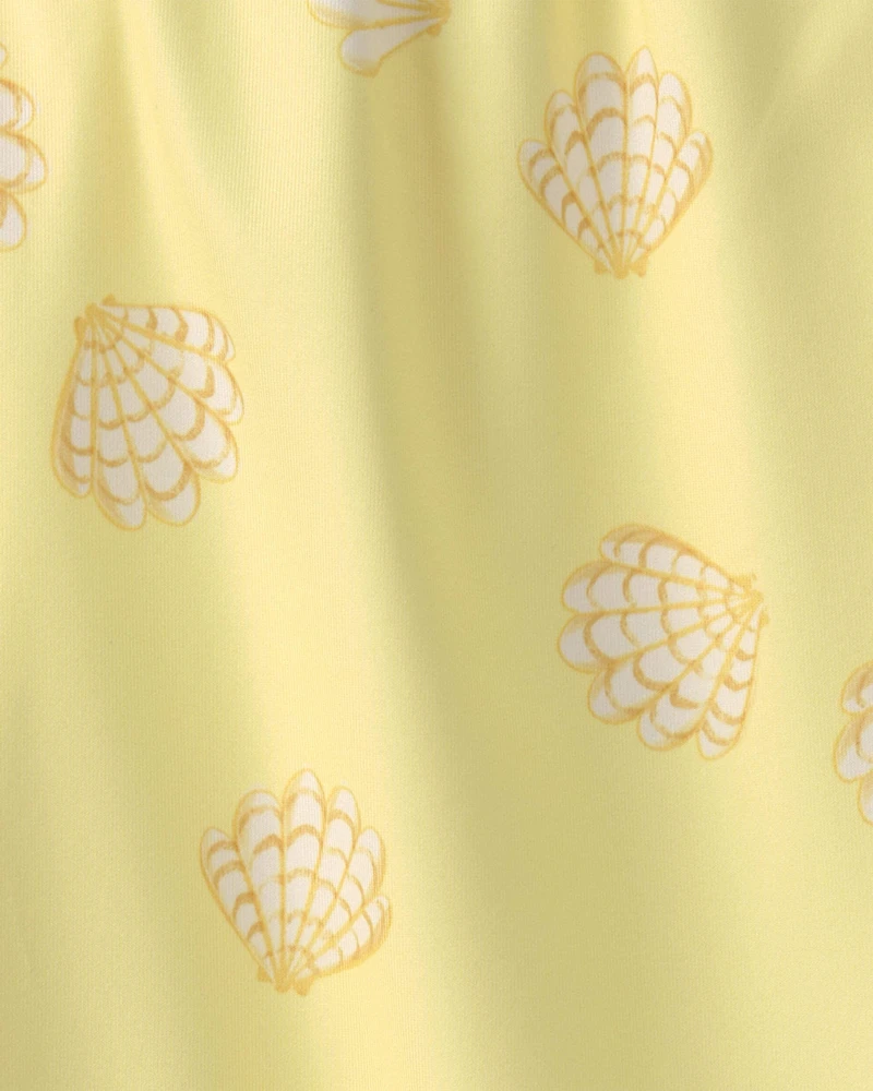 Toddler Girl Shell Swim Dress Coverup - Yellow