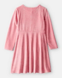 Girls Cozy Rib Dress - Pink