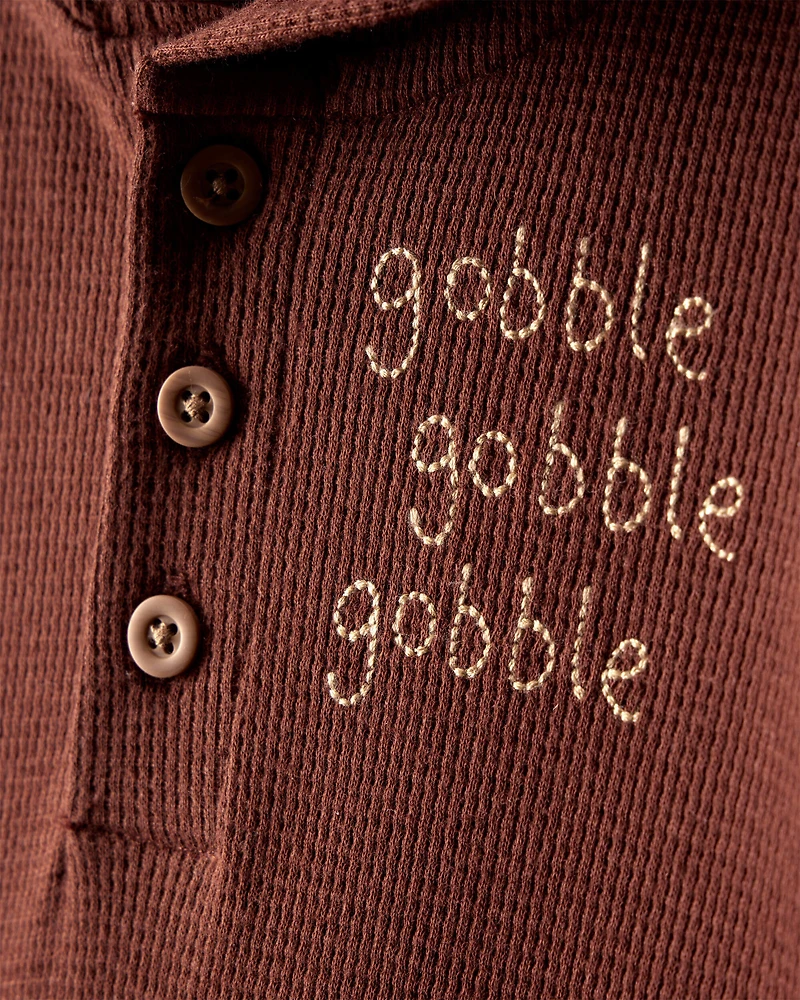 Baby Turkey Long-Sleeve Hooded Jumpsuit - Brown