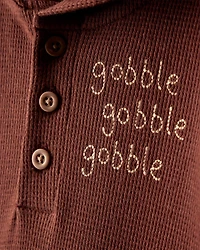 Baby Turkey Long-Sleeve Hooded Jumpsuit - Brown