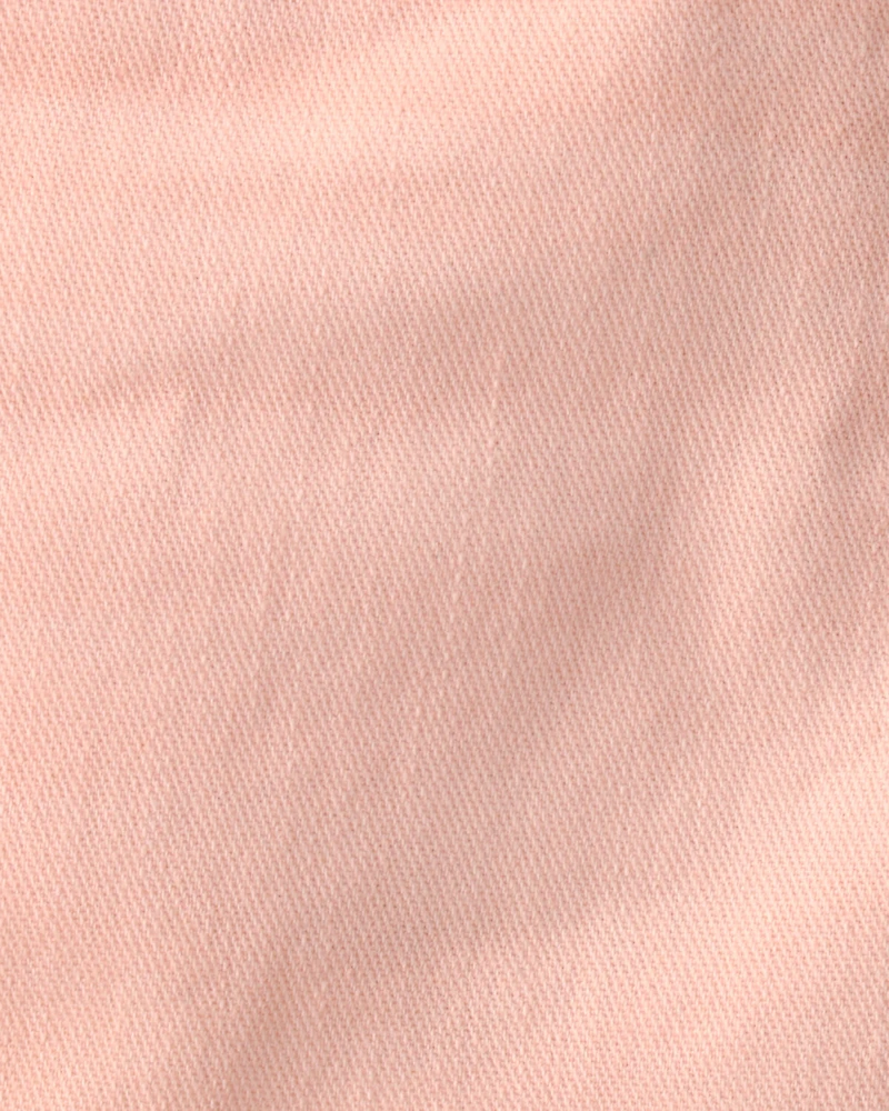 Toddler Girl Eyelet Trim Twill Shorts - Peach
