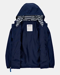 Boys Solid Windbreaker Jacket - Navy