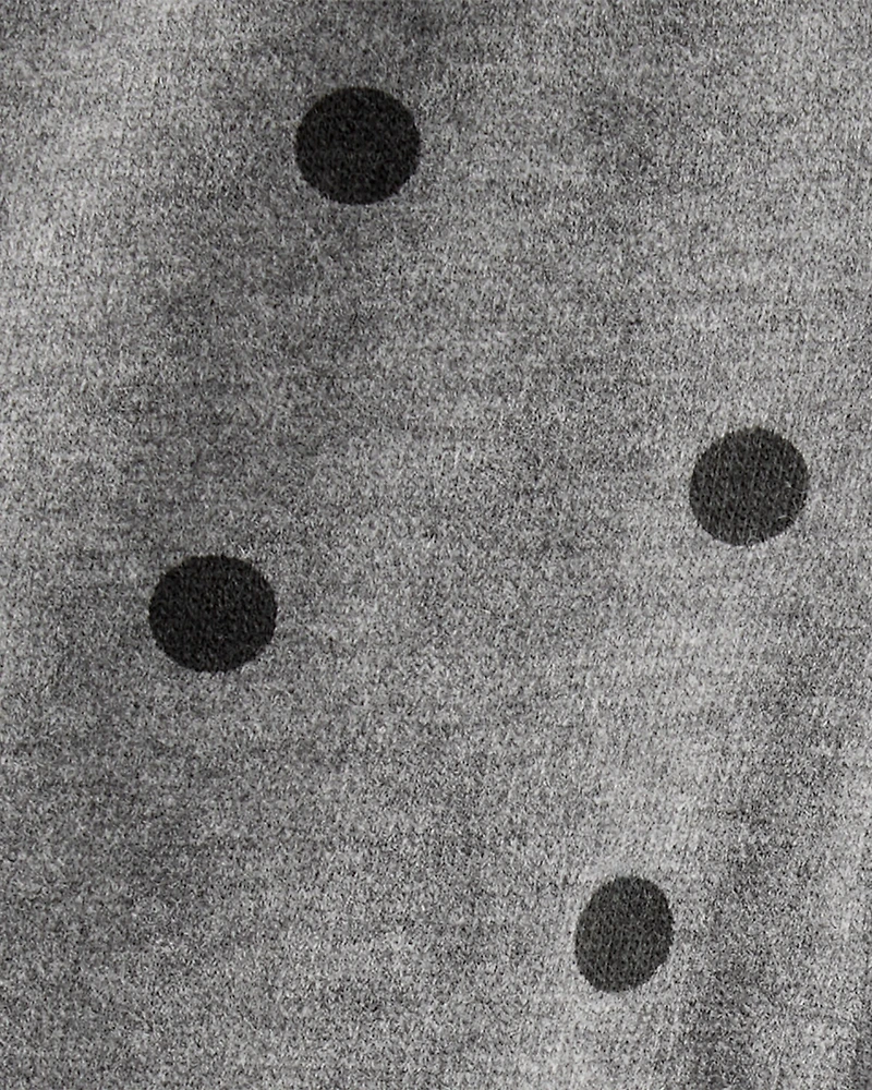 Baby Girl Flutter-Waist Polka Dot Pants - Grey