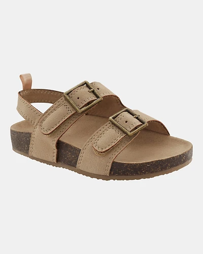 Toddler Flatbed Sandals - Tan