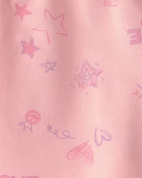 Girls Star French Terry Shorts - Pink