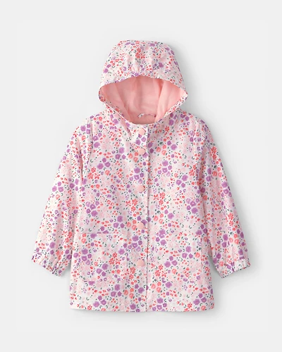 Toddler Girl Floral Raincoat - Pink