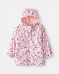 Toddler Girl Floral Raincoat - Pink