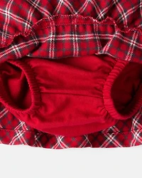 Baby Girl Plaid Cotton Skort - Red