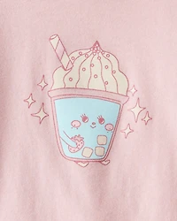 Toddler Girl Dessert Drink Long-Sleeve Graphic Tee - Pink