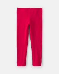 Toddler Girl Cotton Pull-On Stretch Leggings - Red