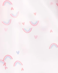 Toddler Girl Rainbow Translucent Rain Jacket - Pink