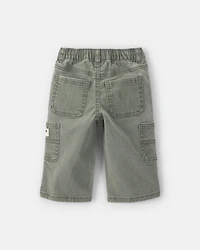 Baby Boy Splatter Paint Wide-Leg Carpenter Pants - Green