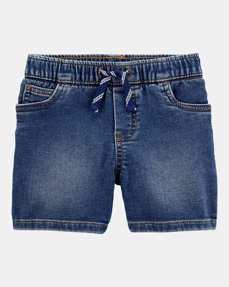 Toddler Pull-On Denim Shorts - Navy