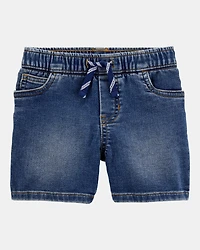 Toddler Pull-On Denim Shorts - Navy