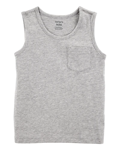 Toddler Boy Pocket Tank - Grey