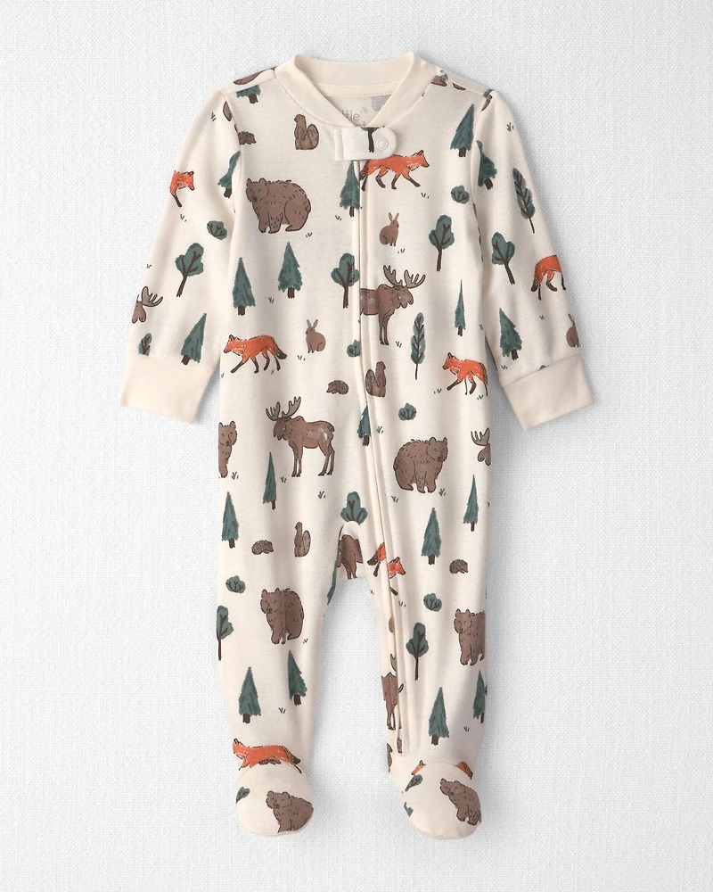 Baby Organic Cotton Sleep & Play Pajamas in Woodland Creatures