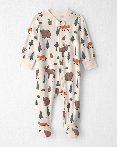 Baby Organic Cotton Sleep & Play Pajamas in Woodland Creatures