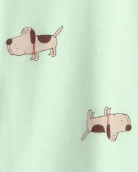 Toddler Dog 100% Cotton Snug Fit 1-Piece Pajama - Green