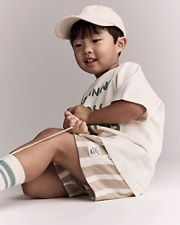 Toddler City Park™ Shorts in Stripes - Khaki/Cream